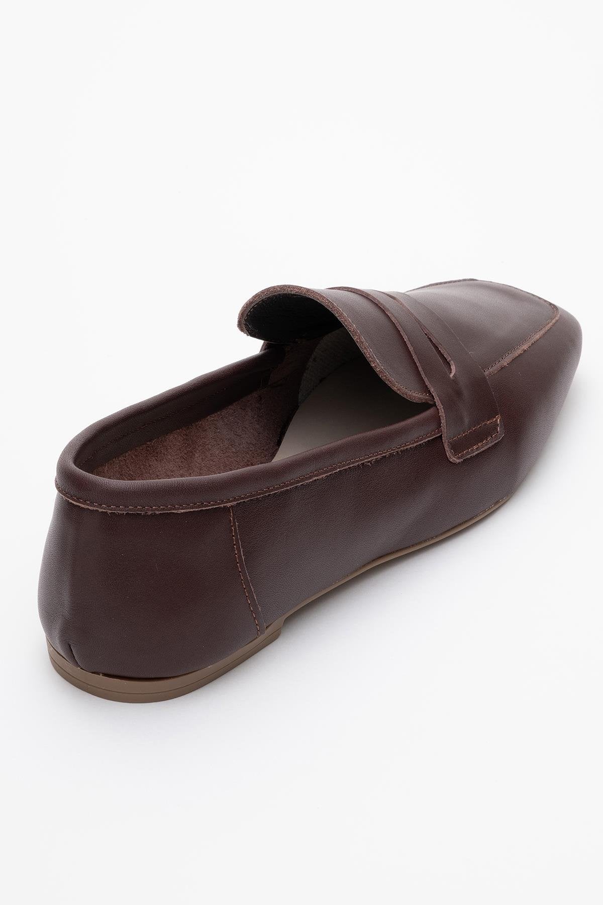 Morne - Dark Brown Leather Loafers – back view showing leather, Vowalisse