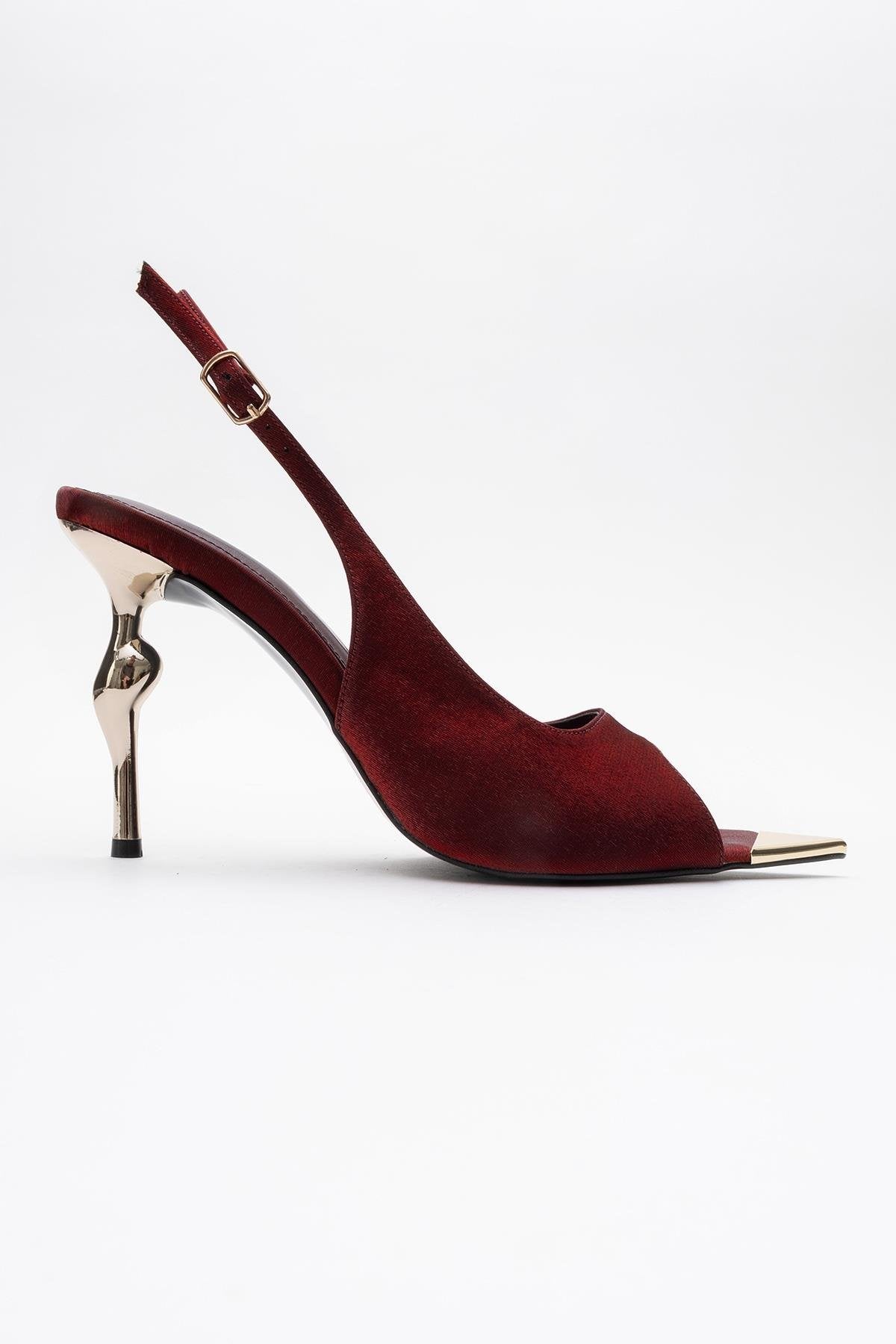 Barly - Burgundy Pointed Toe Stiletto Pump – top view showing elegant detailing, Vowalisse