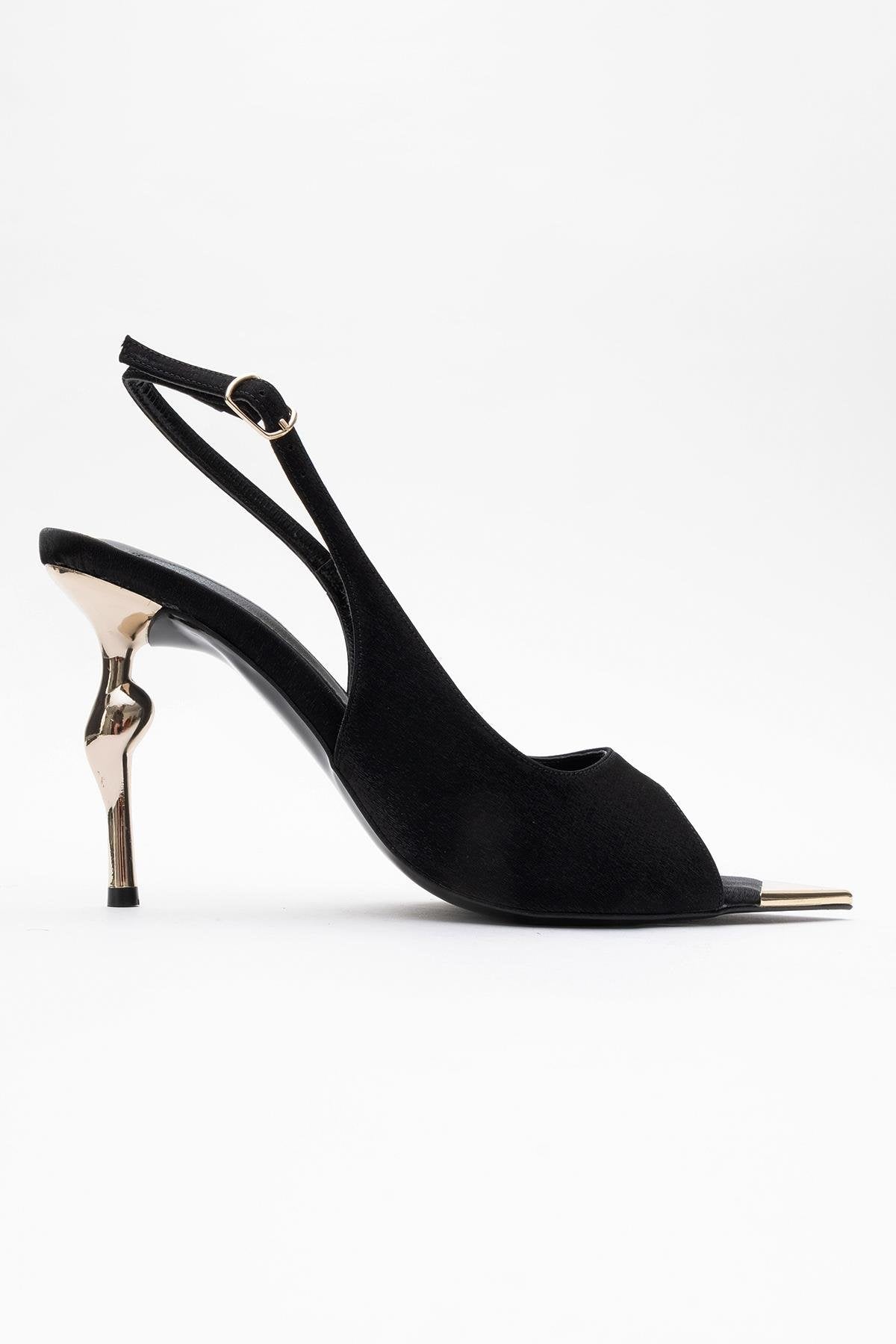 Barly - Black Pointed Toe Stiletto Pump – top view showing black, Vowalisse