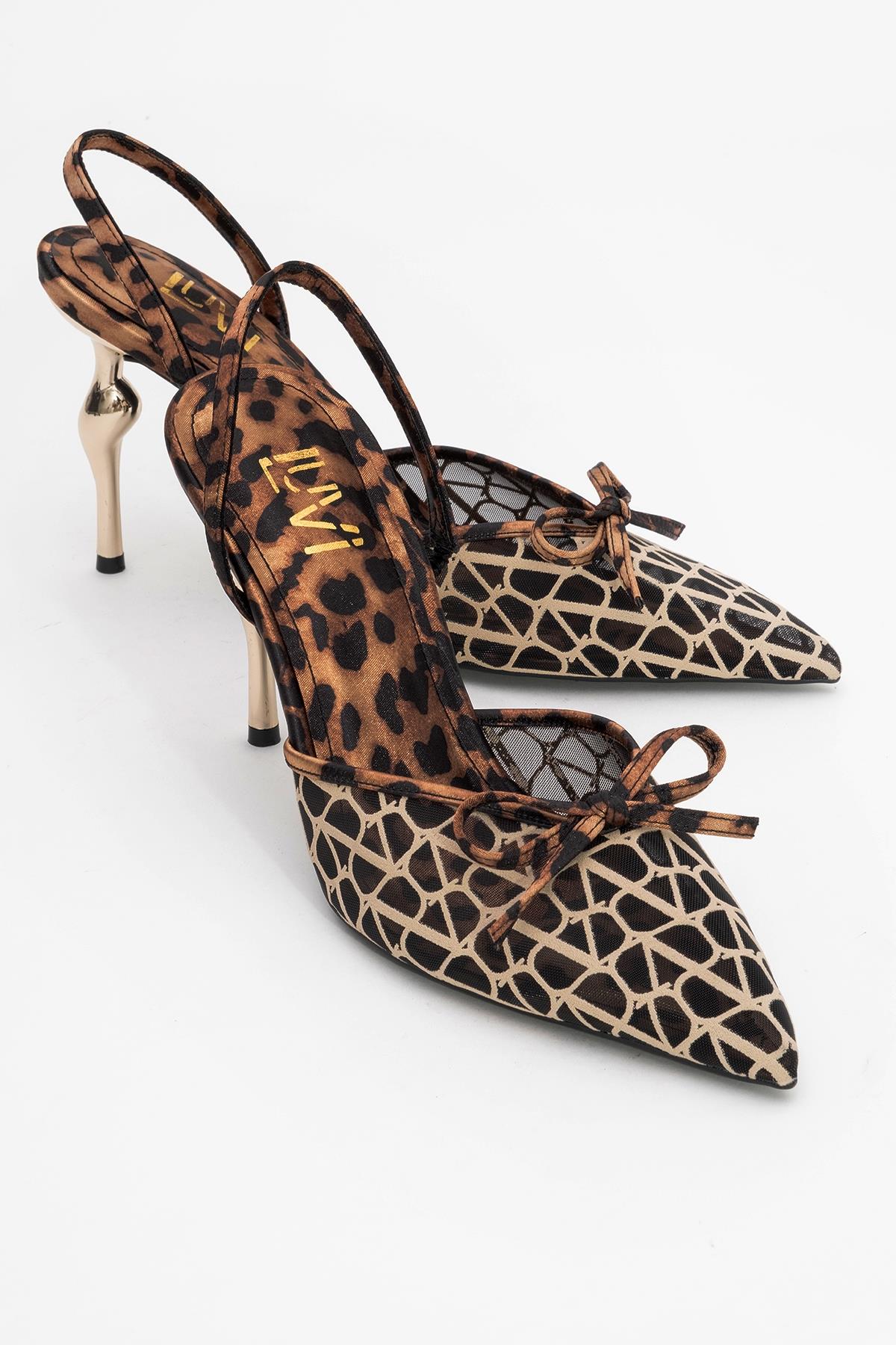Peony - Black And Yellow Mesh Bow Pointed Toe Pump – front three-quarter view showing bow, mesh, black, Vowalisse