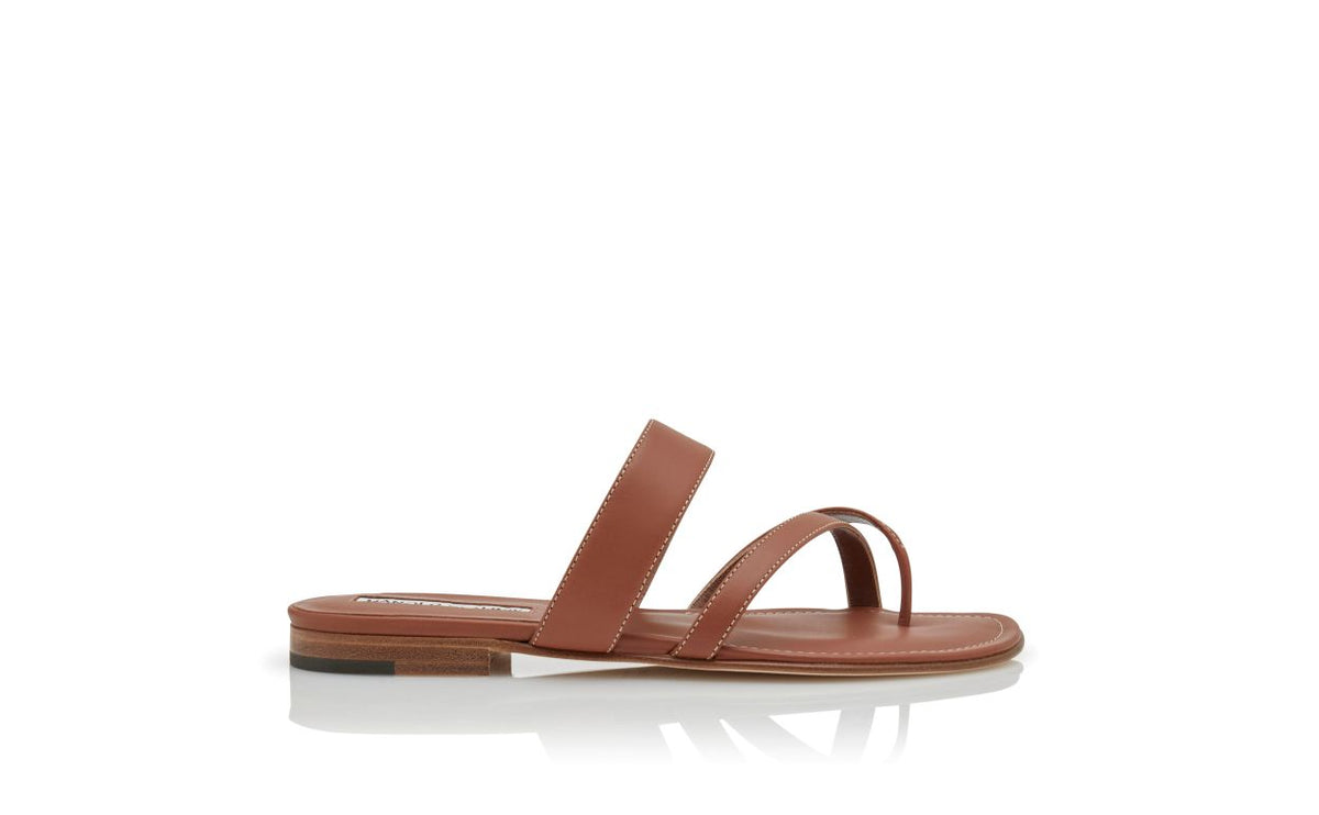 Elara Dawn Brown Crossover Mules – side profile showing brown crossover, open toe, Vowalisse
