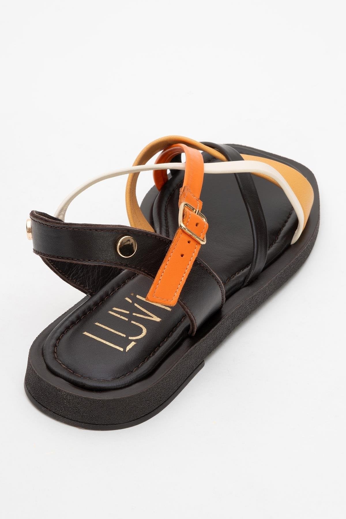 Rouse - Brown Leather Sandal – back view showing leather, Vowalisse