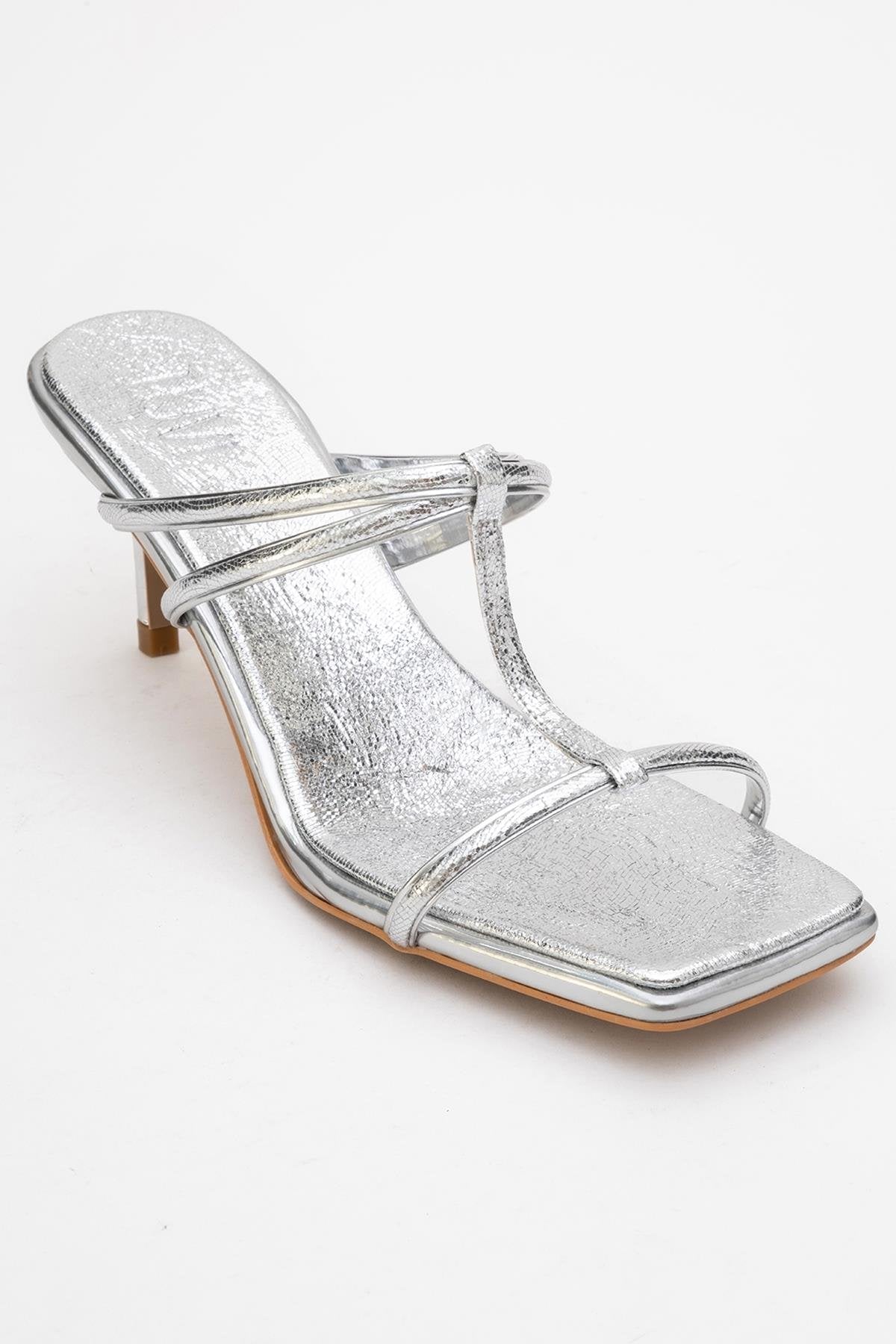 Mocha White Square‑Toe Thin‑Strap Heel Sandal – detail view showing leather, white, red, Vowalisse