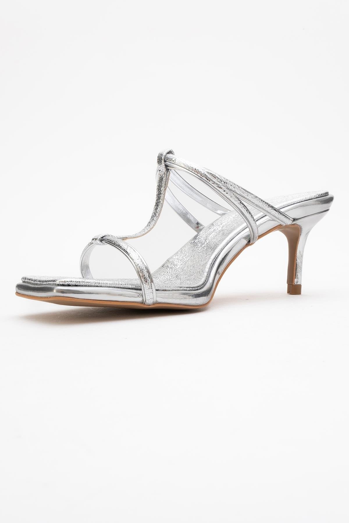 Mocha White Square‑Toe Thin‑Strap Heel Sandal – heel view showing leather, white, red, Vowalisse