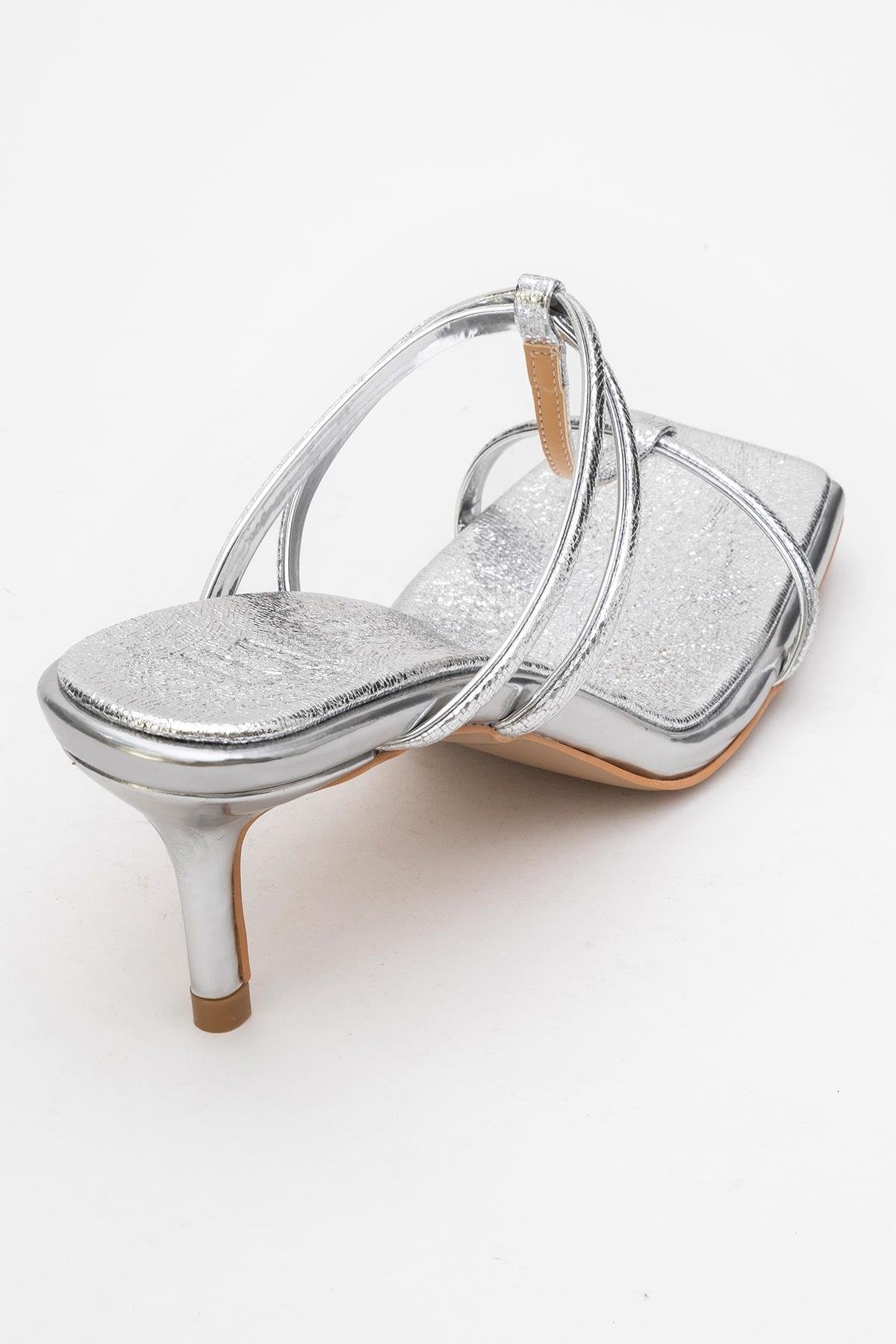 Mocha White Square‑Toe Thin‑Strap Heel Sandal – back view showing leather, white, red, Vowalisse