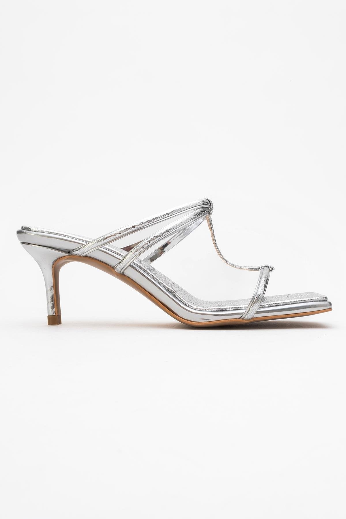 Mocha White Square‑Toe Thin‑Strap Heel Sandal – top view showing leather, white, red, Vowalisse