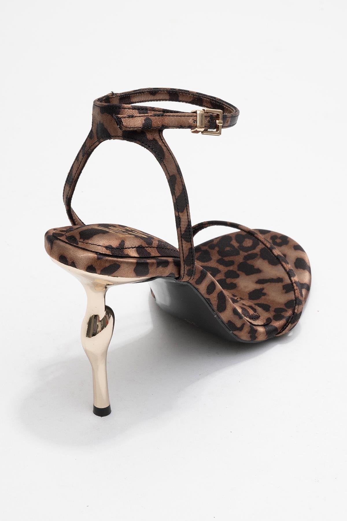 Jasmin - Black/Yellow Patterned Single-Band Stiletto Heel Shoe – back view showing black, Vowalisse
