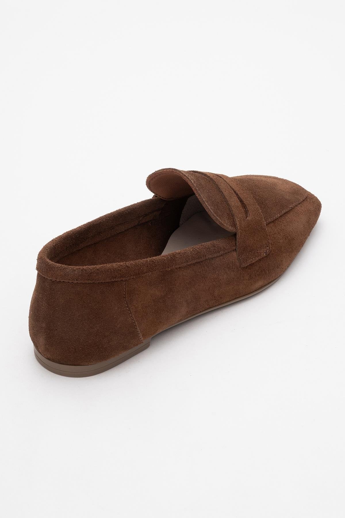 Rubra - Brown Genuine Leather Loafer – back view showing leather, Vowalisse