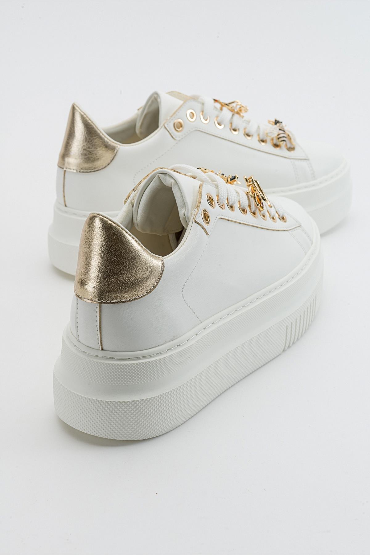 Ater - White Sneaker – side view showing leather, white, Vowalisse