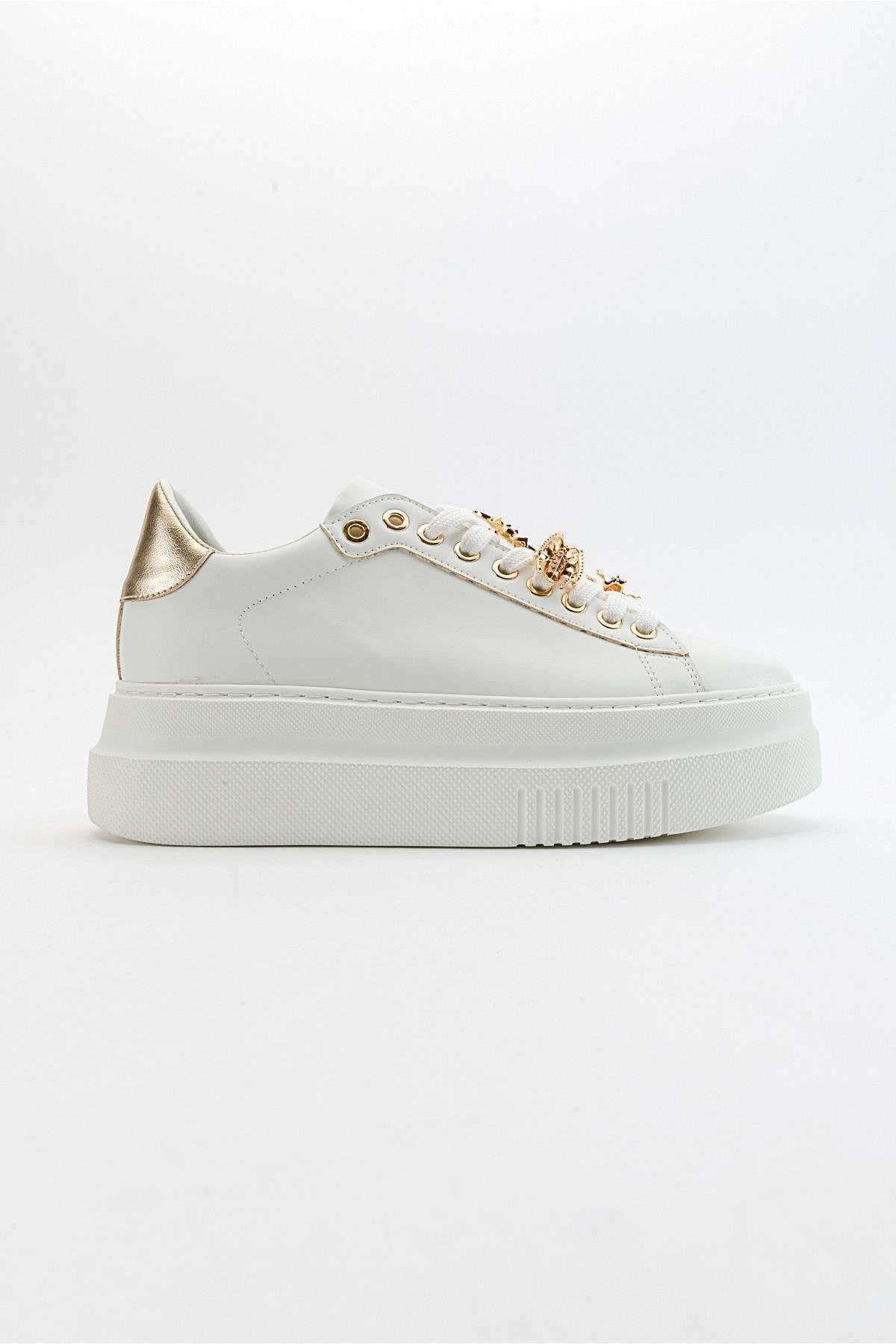 Ater - White Sneaker – top view showing leather, white, Vowalisse