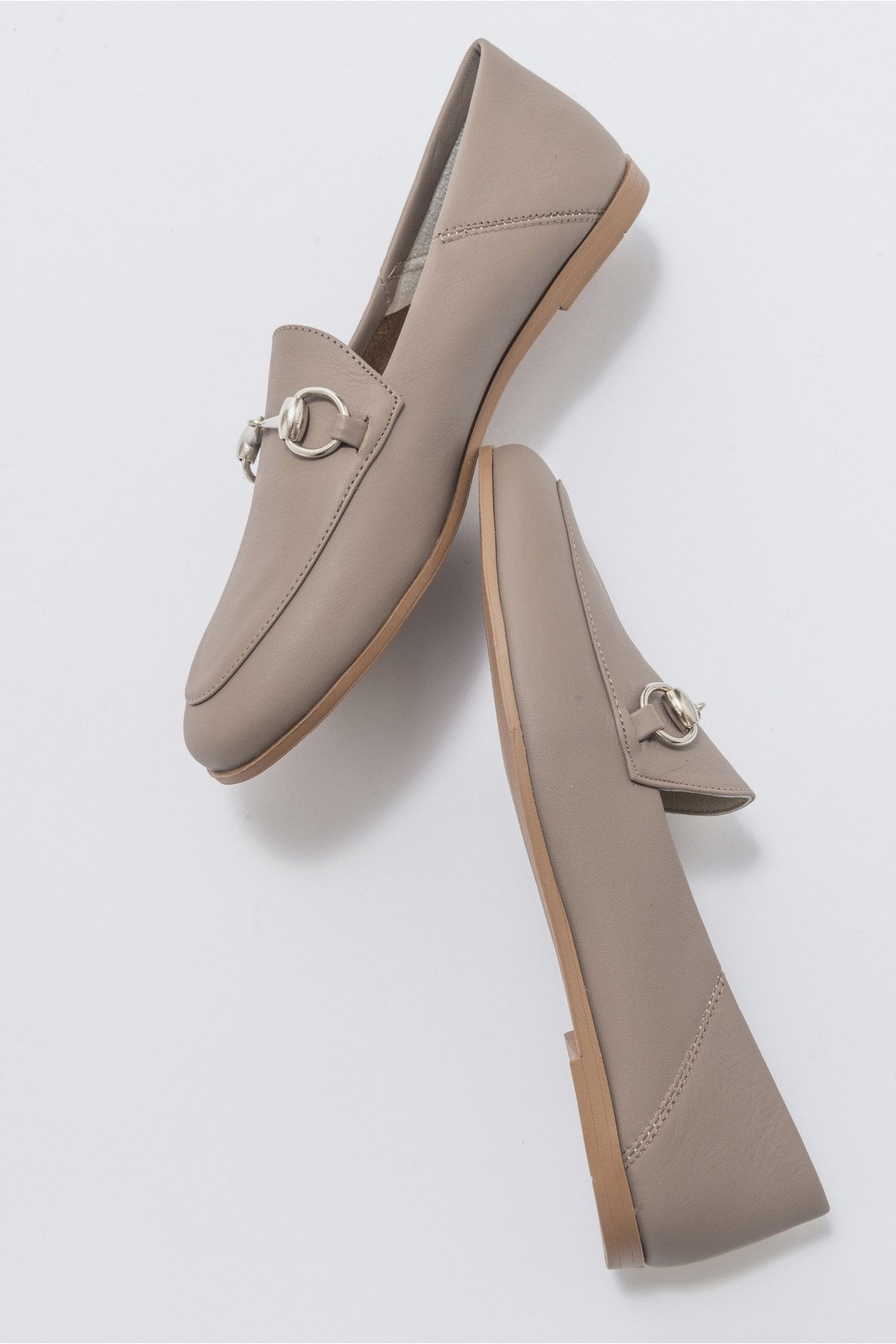 Penny - Light Brown Leather Horsebit Loafers – side view showing leather, suede, Vowalisse