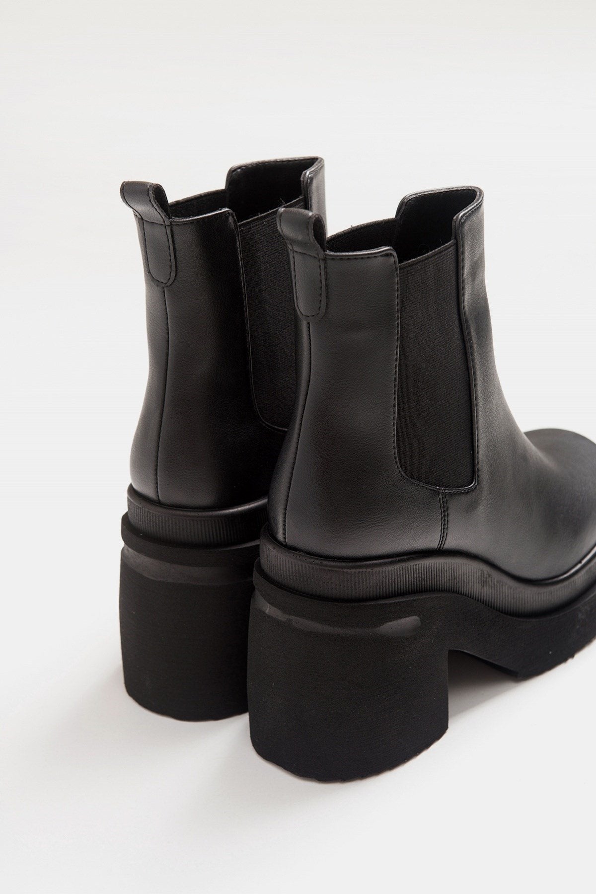 Emma - Black High Heel Boot – detail view showing leather, black, red, Vowalisse