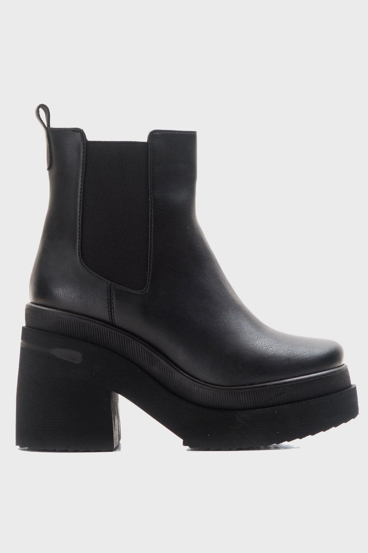 Emma - Black High Heel Boot – sole view showing leather, black, red, Vowalisse