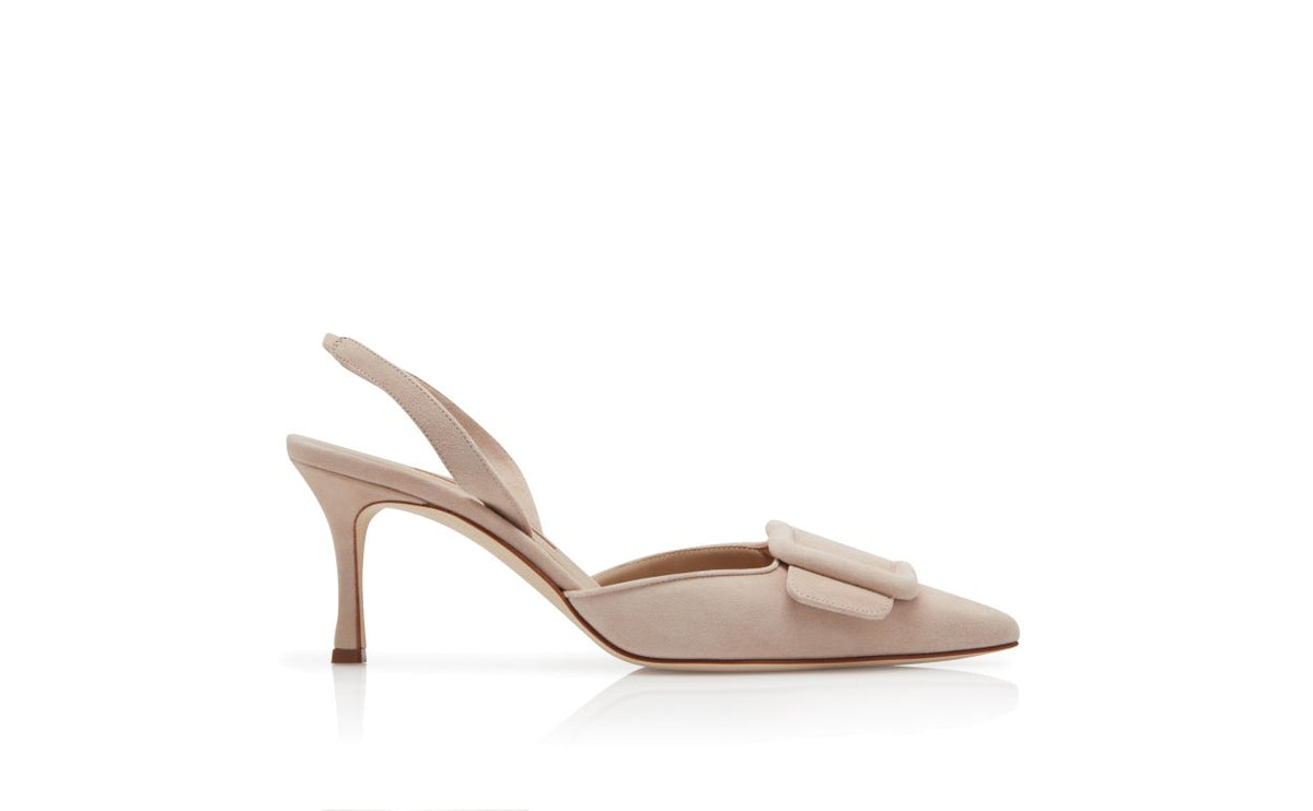 Adriana Belle Neutral Slingback Slingbacks – side profile showing neutral slingback, pointed toe, suede, Vowalisse