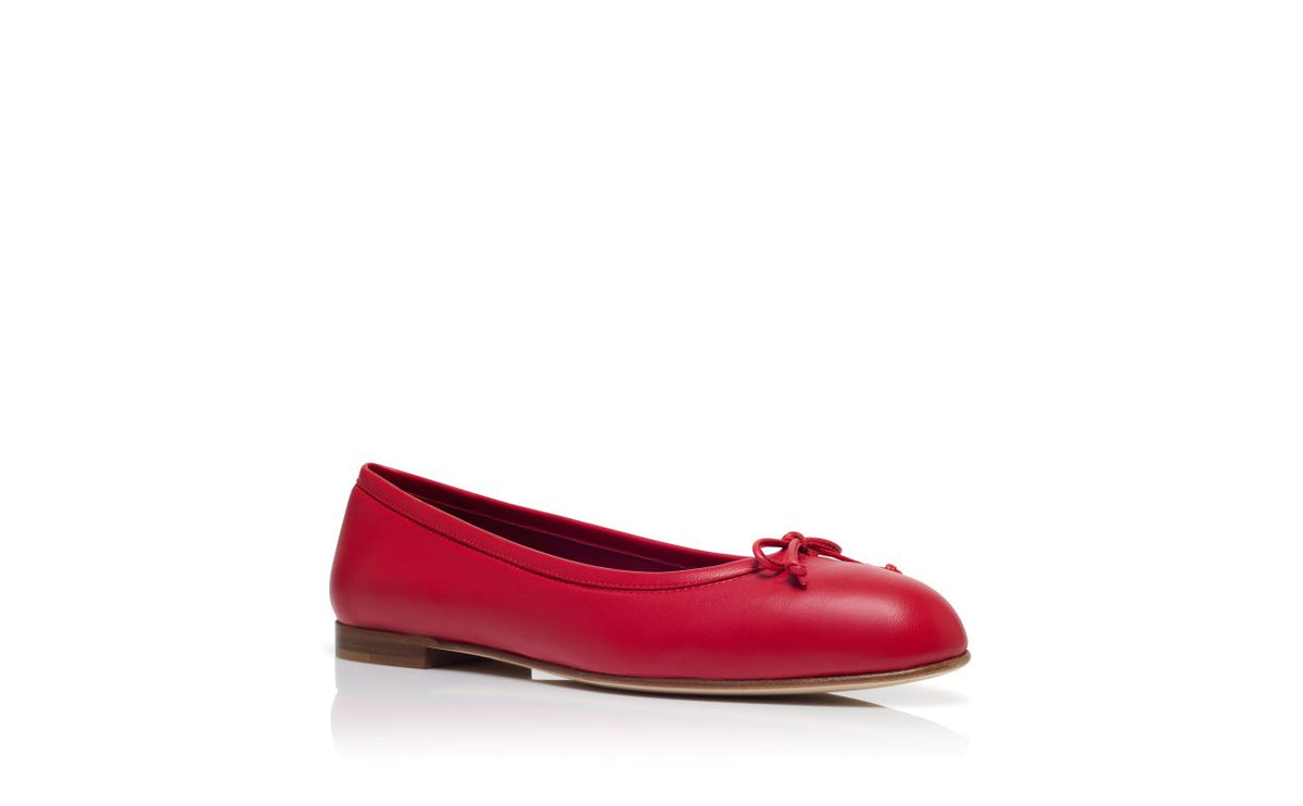 Amelie Lace Red Bow Detail Pumps – top view showing red bow detail, round toe, nappa leather, Vowalisse