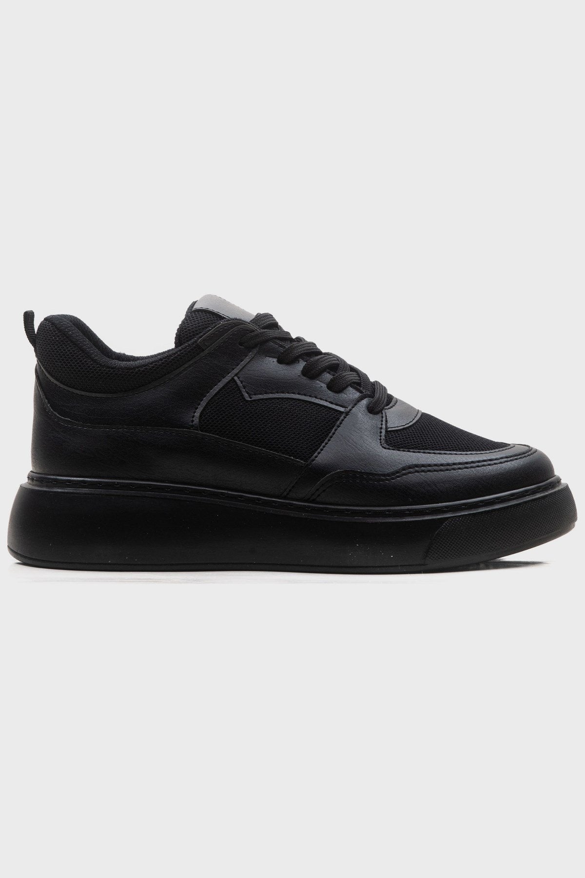 Pure - Black Sneaker – top view showing leather, black, Vowalisse