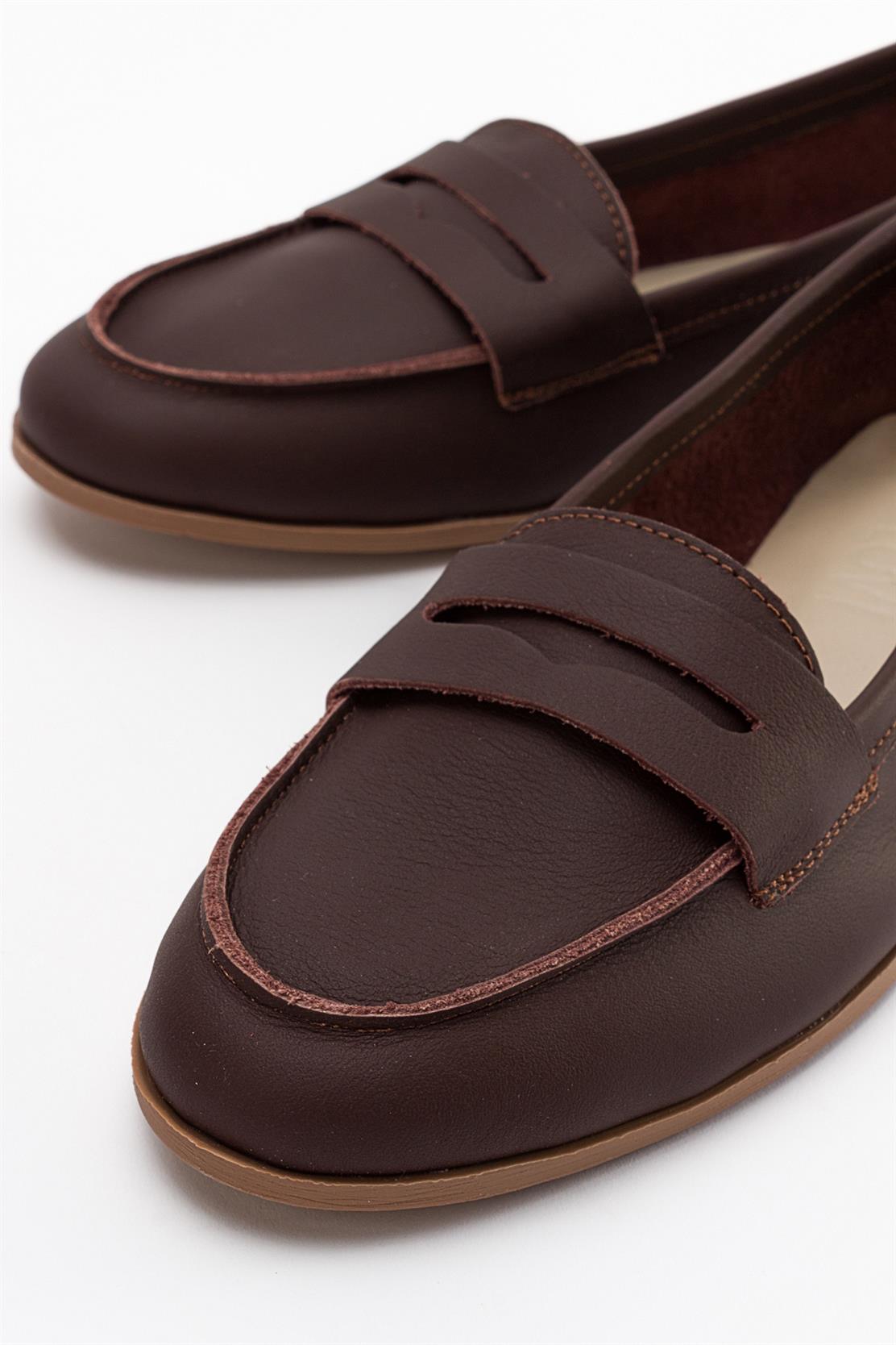 Dorothy - Dark Brown Leather Loafers – back view showing leather, suede, Vowalisse
