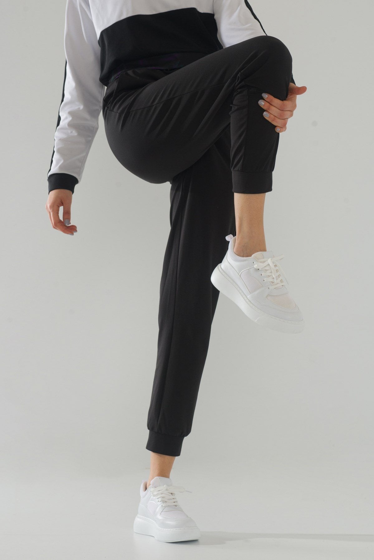 Pure - White Mesh Sneaker – sole view showing leather, mesh, white, Vowalisse