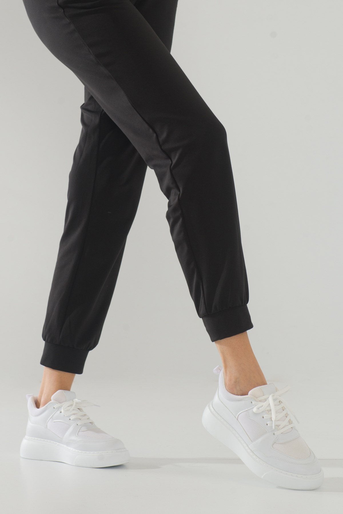 Pure - White Mesh Sneaker – pair view showing leather, mesh, white, Vowalisse