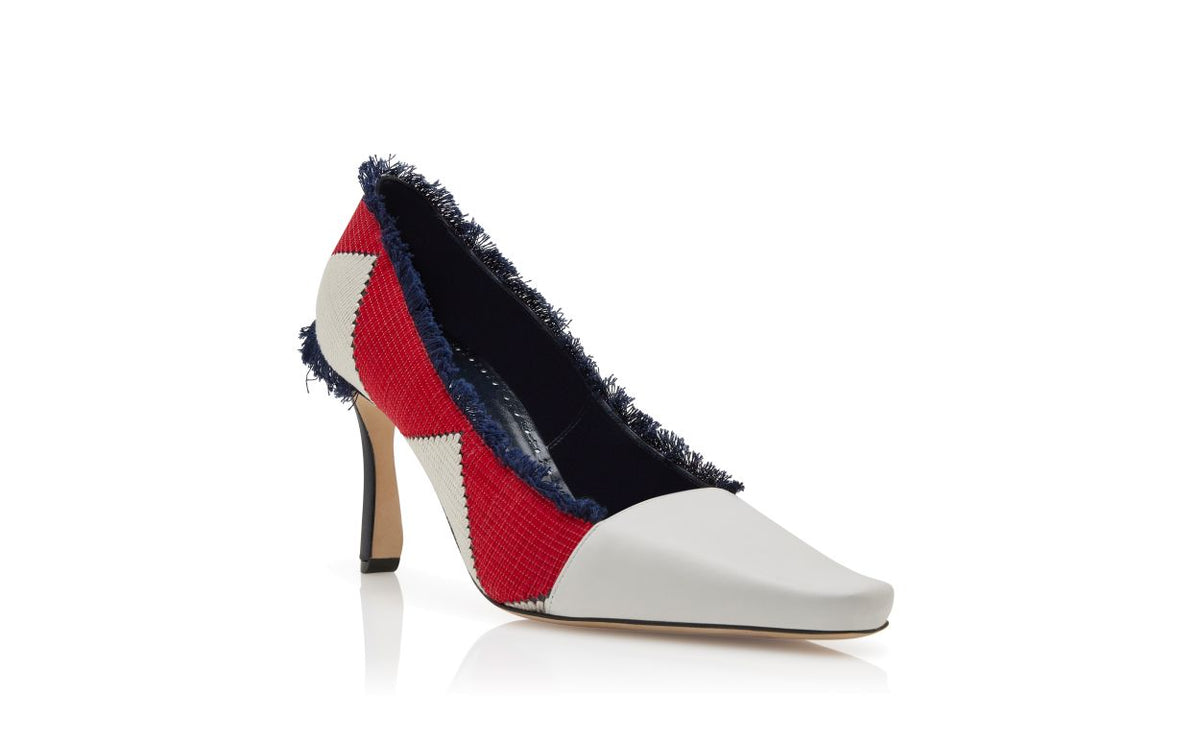 Anastasia Pearl Red Almond Toe Pumps – top view showing red almond toe, Vowalisse