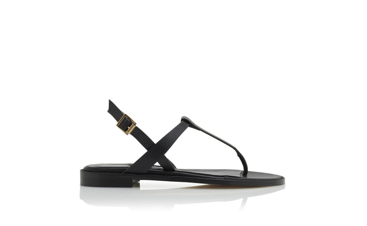 Vivienne Dream Black Ankle Strap T-Bar Shoes – side profile showing black ankle strap, open toe, Vowalisse
