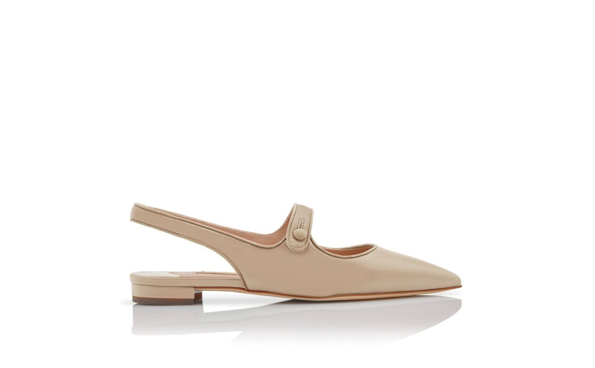 Camellia Grace Neutral Slingback Slingbacks – side profile showing neutral slingback, pointed toe, nappa leather, Vowalisse