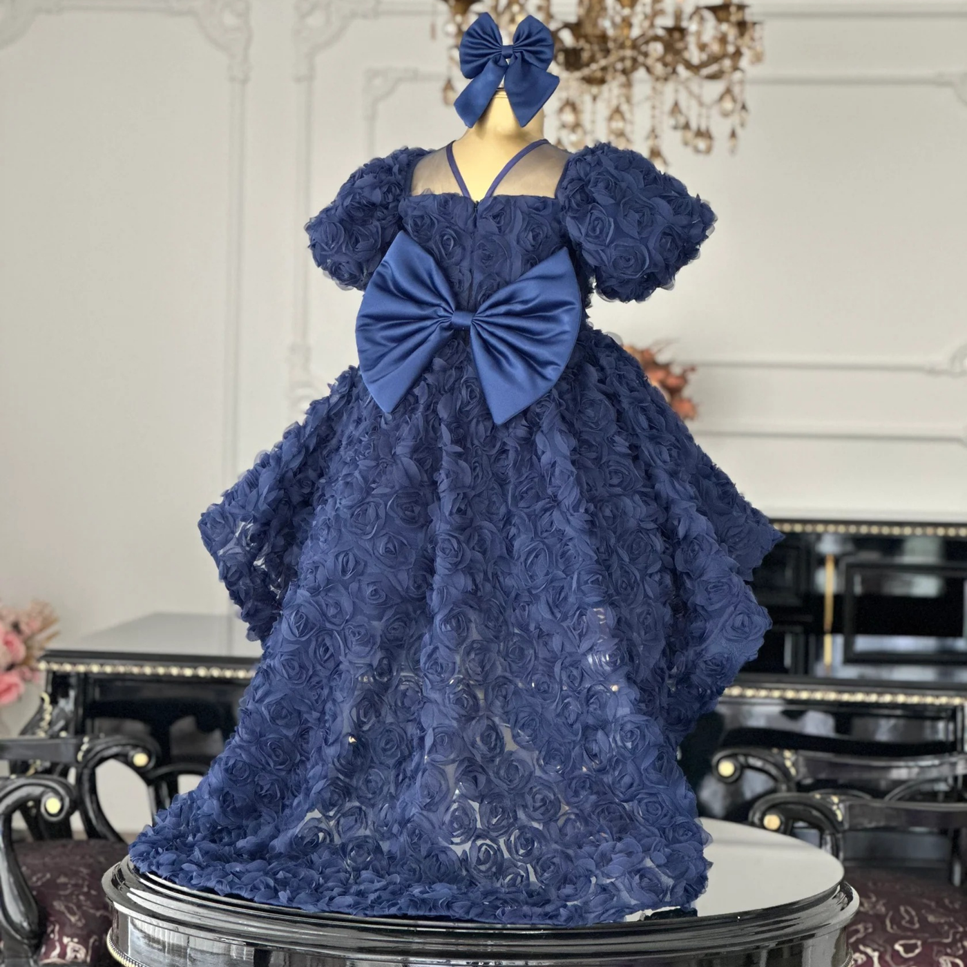 Rose Navy Blue & Gold Mermaid Birthday Dress For Girls, baby girl first birthday dress, additional product image 3 by