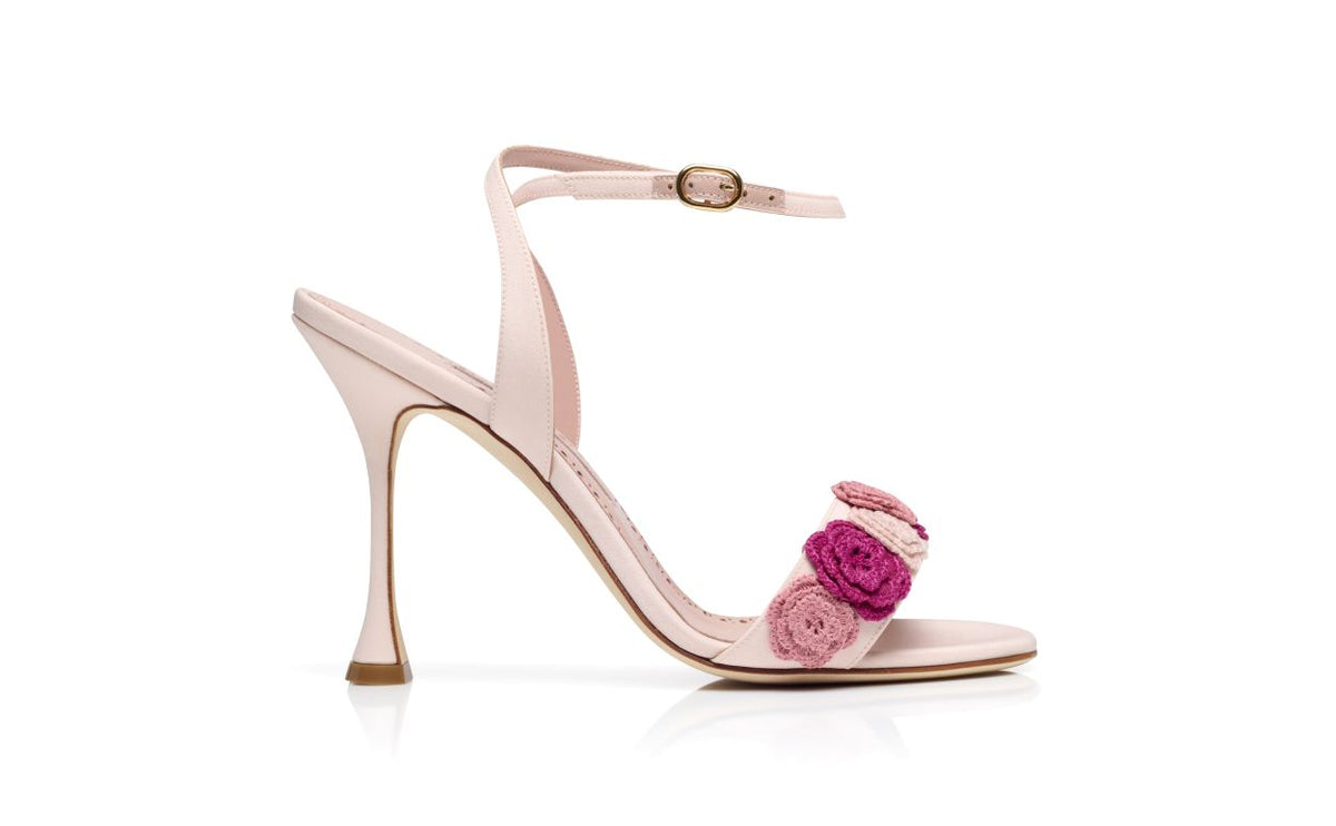 Bianca Star Pink Ankle Strap Ankle-Strap Shoes – side profile showing pink ankle strap, open toe, Vowalisse