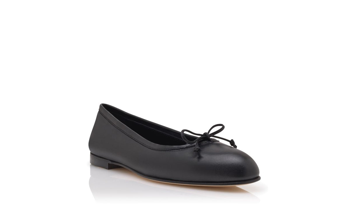 Seraphina Grace Black Bow Detail Pumps – top view showing black bow detail, round toe, nappa leather, Vowalisse