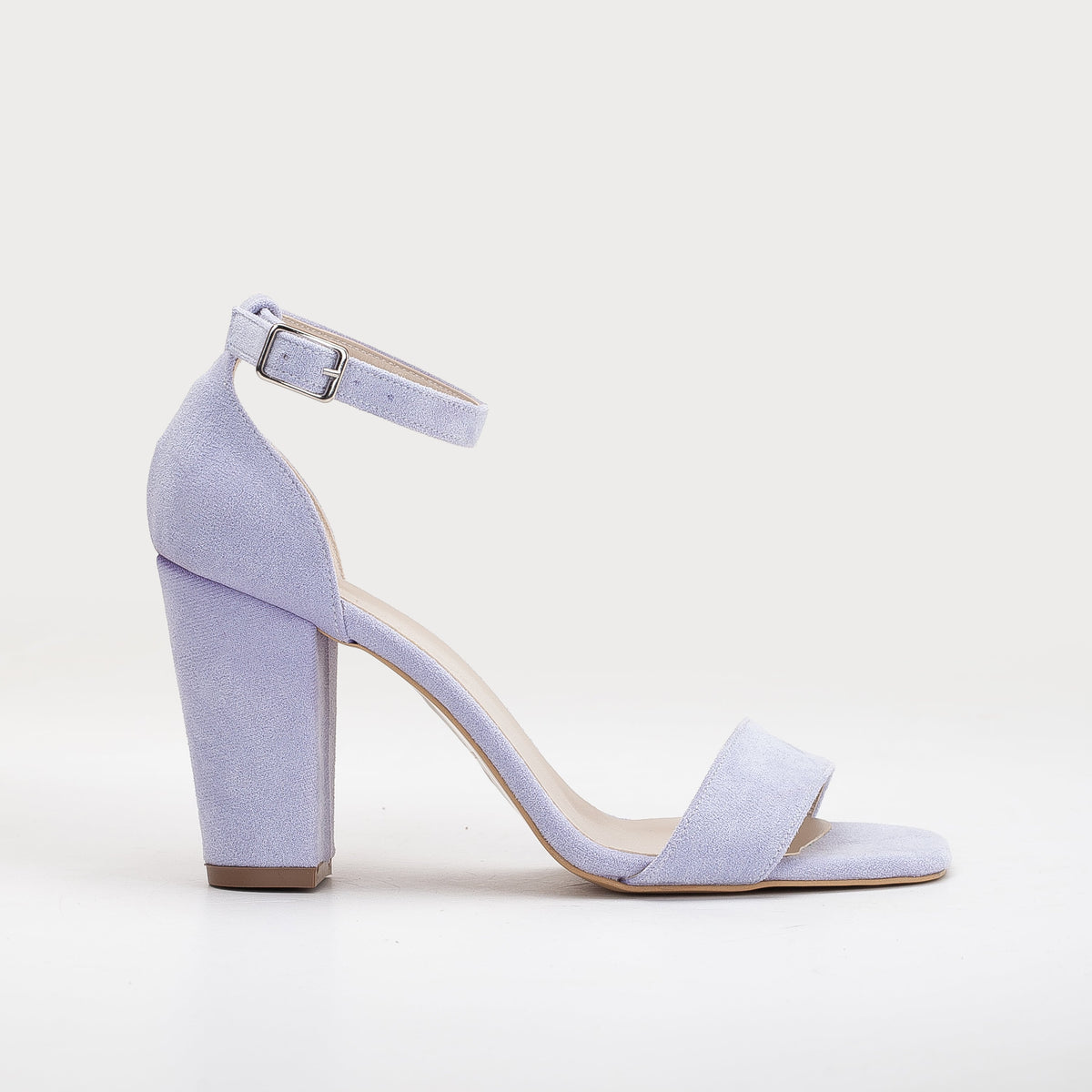 Melissa - Lilac Suede Sandals with Pearls – top view showing pearl, leather, suede, Vowalisse
