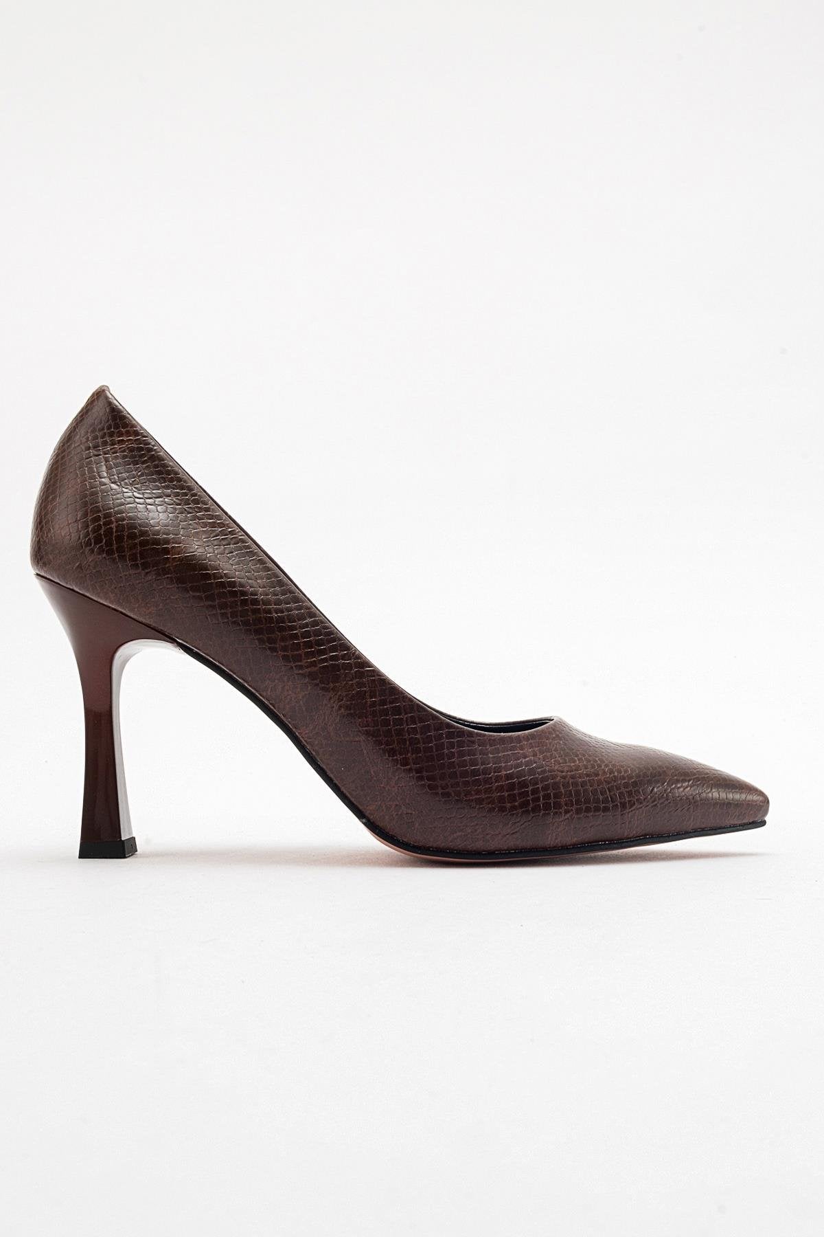 Forest Brown Pointed Toe Pump – top view showing leather, Vowalisse