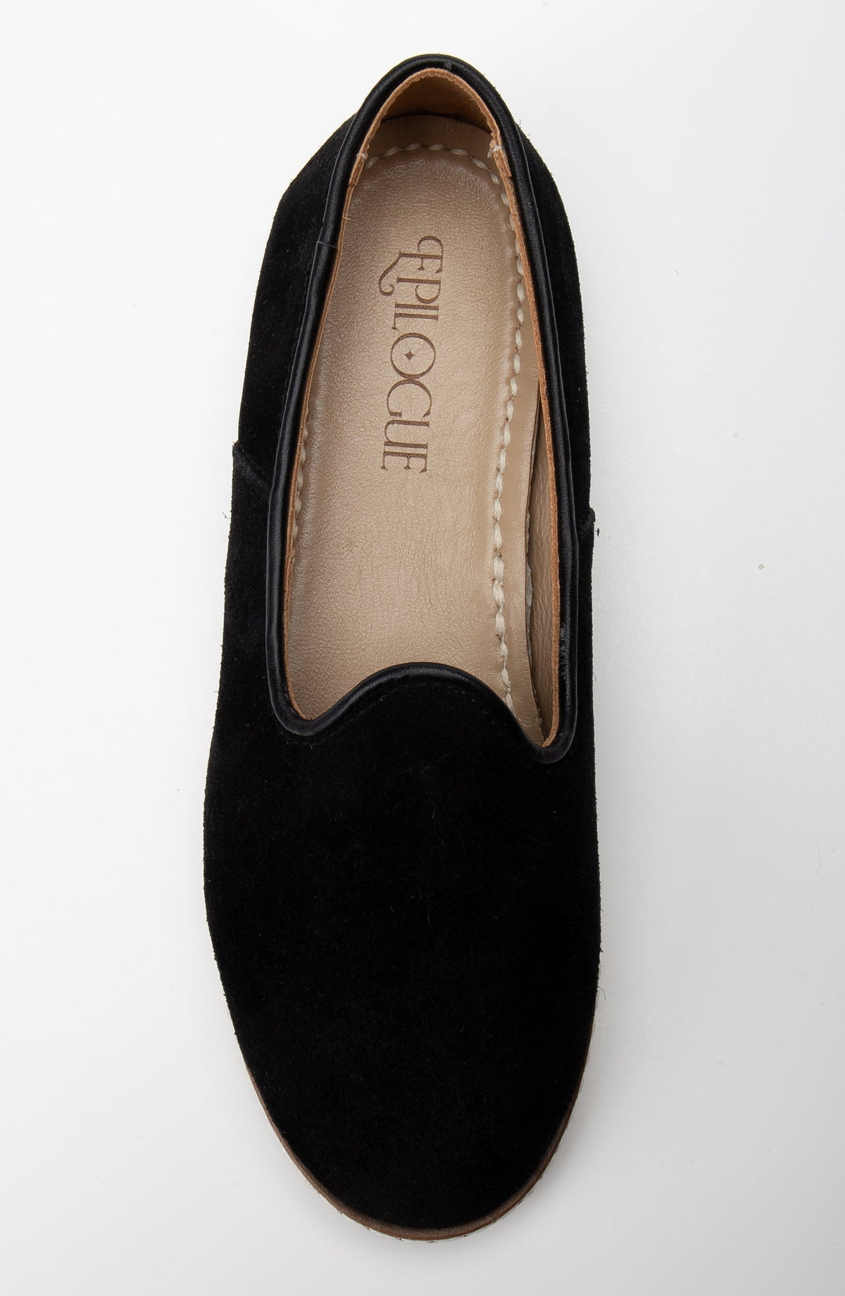 Istanbul - Black Suede Leather Slip On – back view showing leather, suede, black, Vowalisse