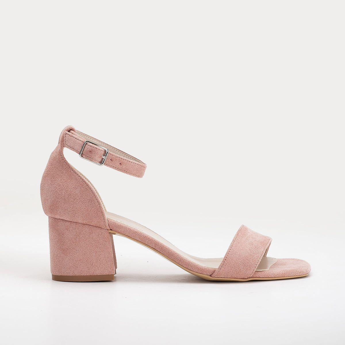 Illy - Dusty Pink Suede Sandals with Pearls – pair view showing pearl, leather, suede, Vowalisse