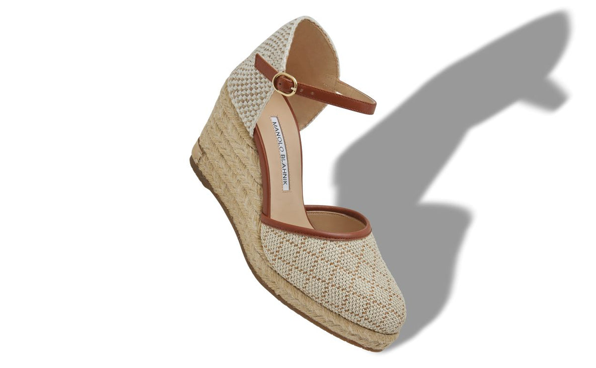 Arabella Jewel Neutral Ankle Strap Espadrilles – front three-quarter view showing neutral ankle strap, round toe, nappa…