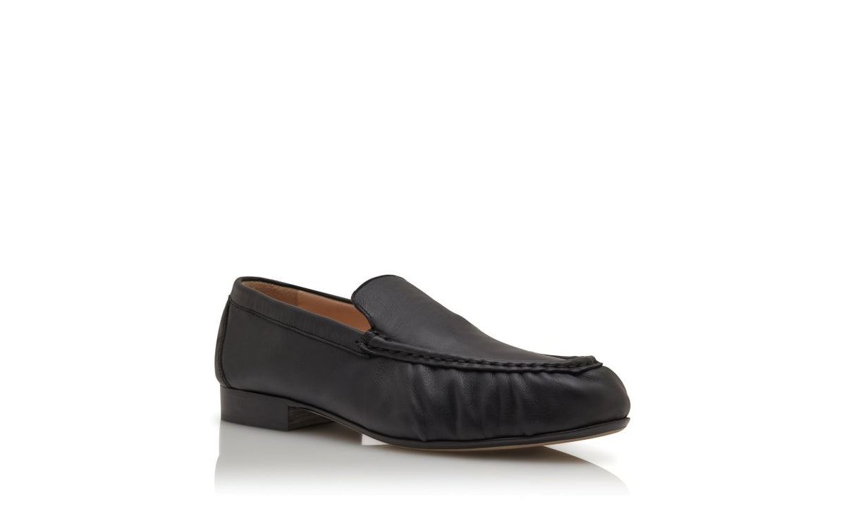 Juliette Pearl Black Round Toe Loafers – top view showing black round toe, Vowalisse