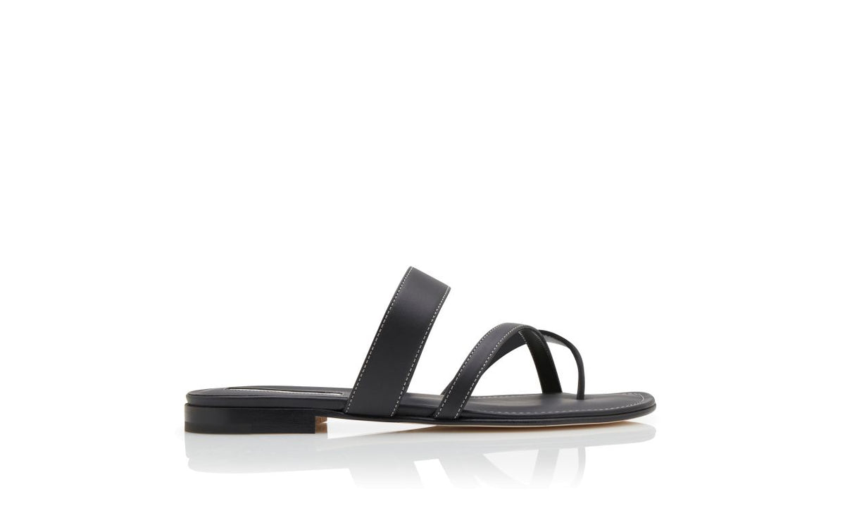 Amelie Dream Black Crossover Mules – side profile showing black crossover, open toe, Vowalisse