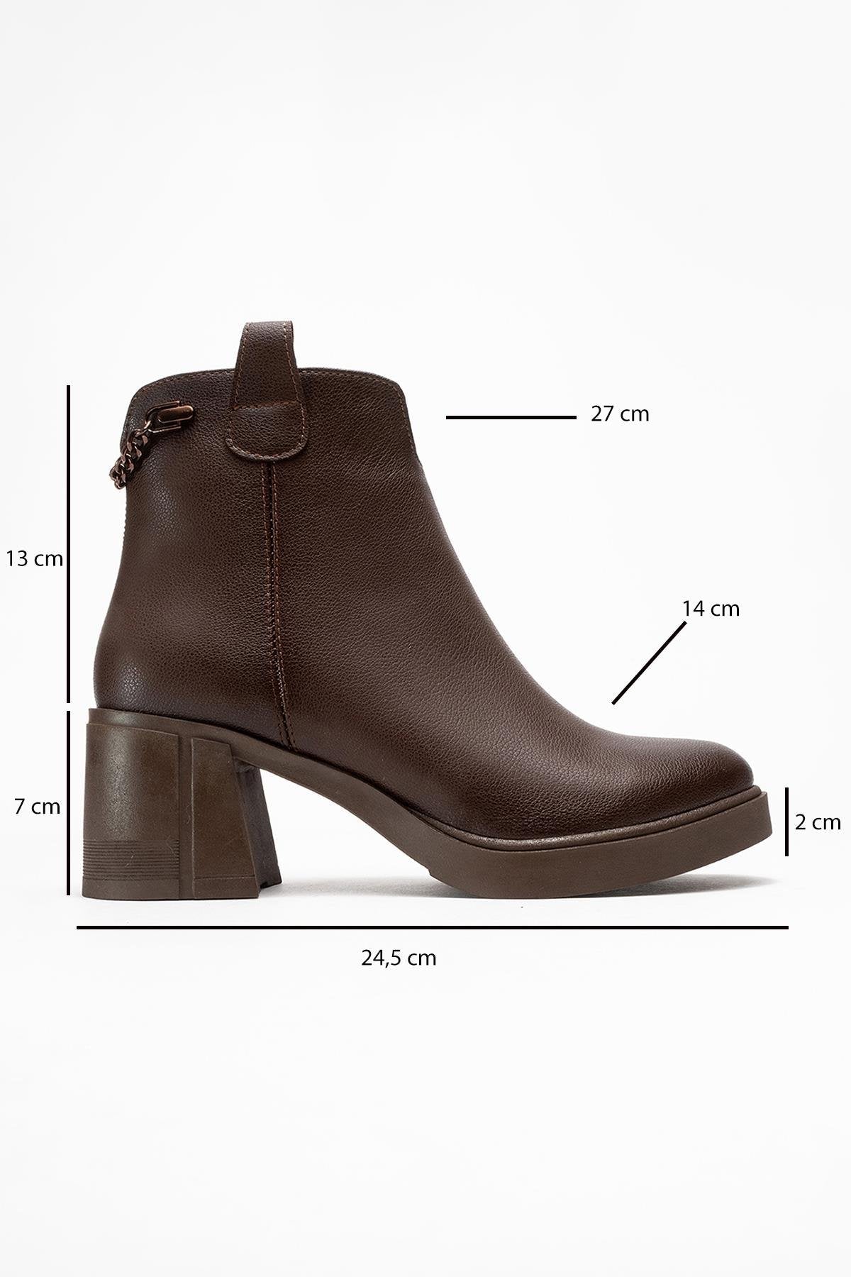 Mier - Brown Ankle Boot – top view showing leather, Vowalisse