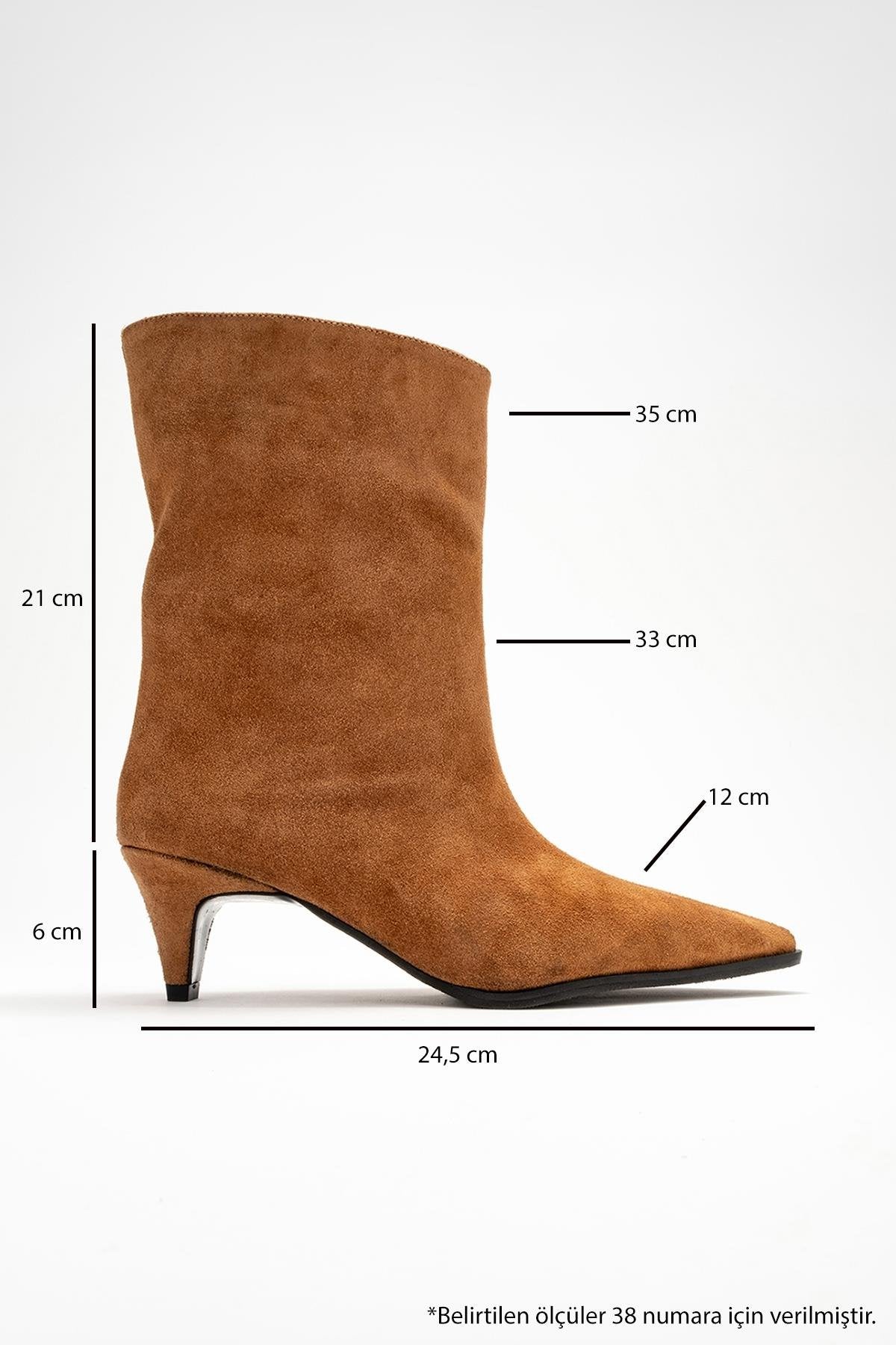 Aleo - Taupe Suede Genuine Leather Pointed Toe Short Heel Boot – top view showing leather, suede, Vowalisse