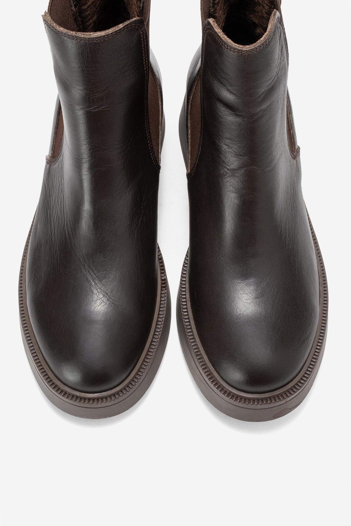 Orliss - Brown Genuine Leather Chelsea Boot – side view showing leather, Vowalisse