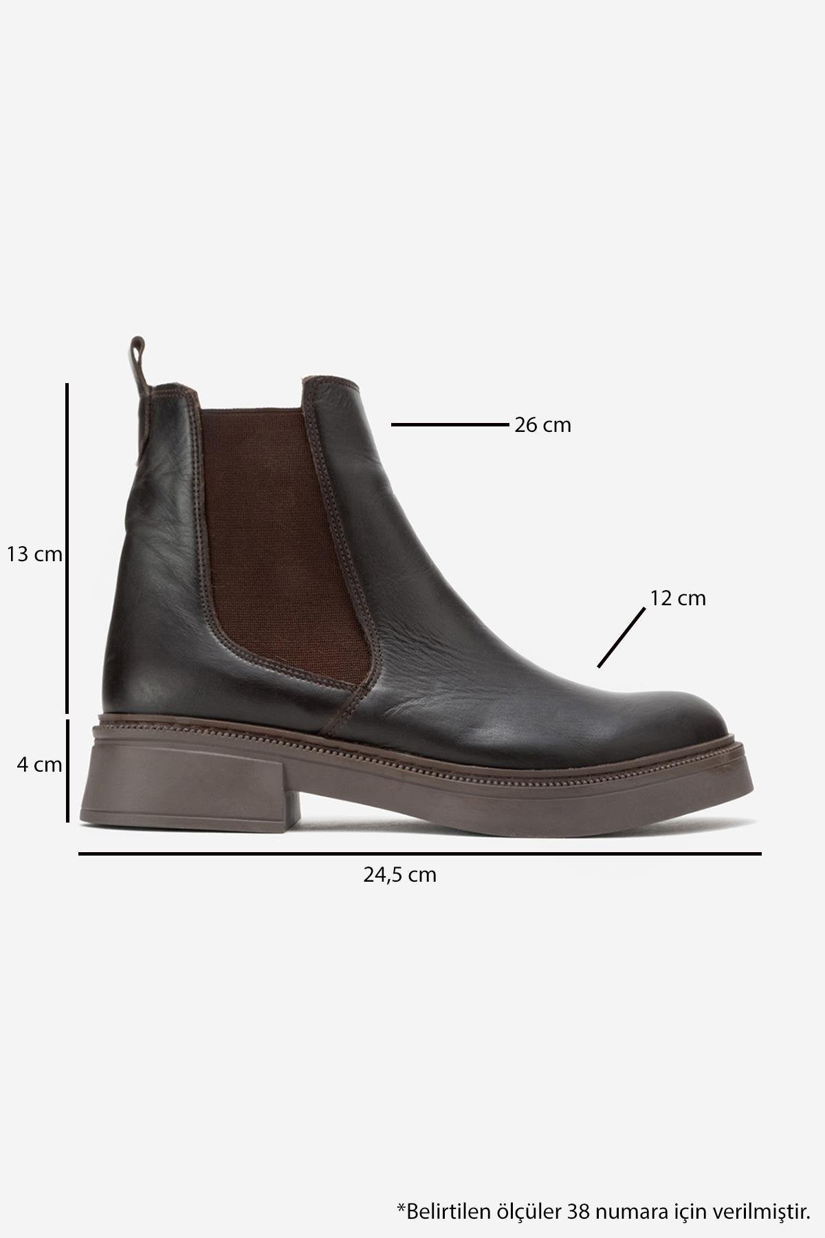 Orliss - Brown Genuine Leather Chelsea Boot – top view showing leather, Vowalisse