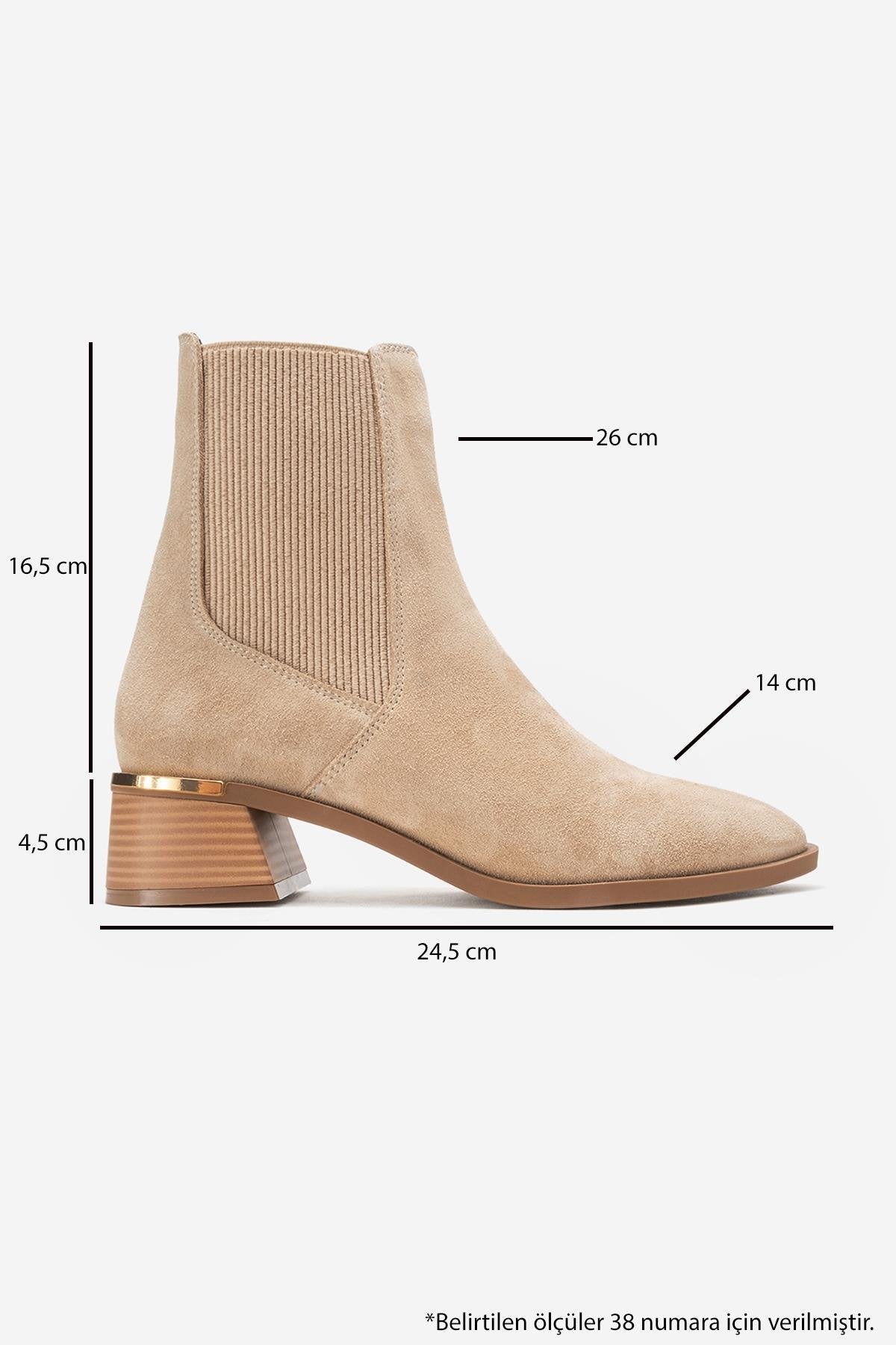 Neiva - Beige Suede Genuine Leather Chelsea Boot – top view showing leather, suede, Vowalisse