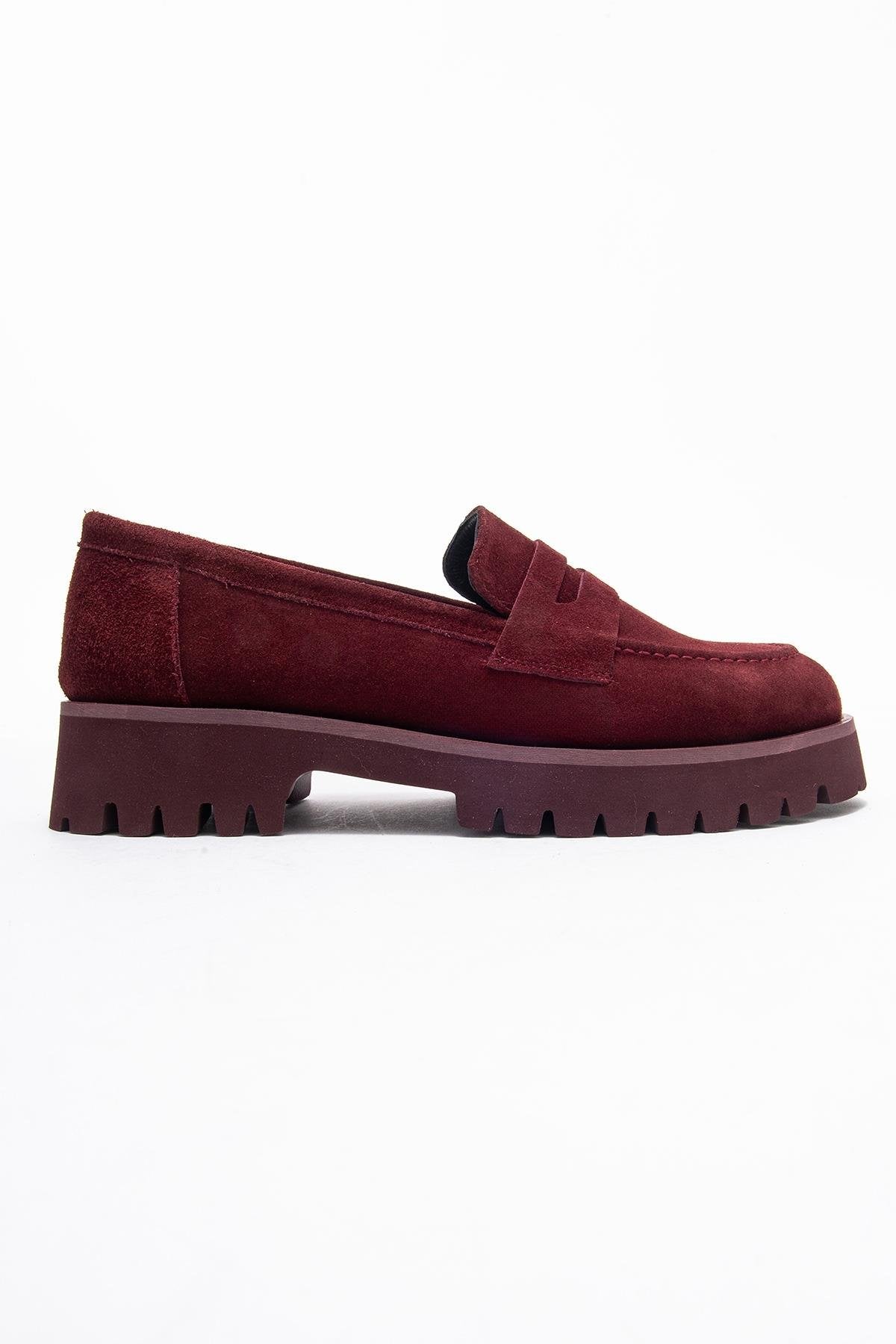 Vionel - Burgundy Suede Genuine Leather Loafer – top view showing leather, suede, Vowalisse