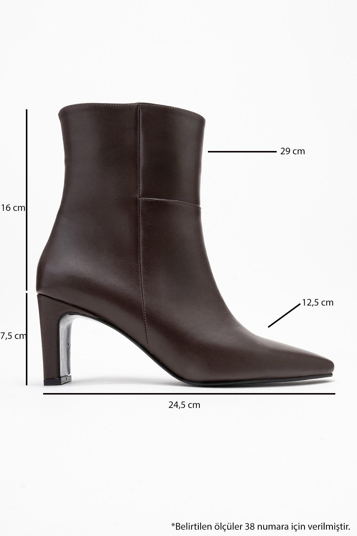 Kyoto - Cognac Genuine Leather Block Heel Boot – top view showing leather, Vowalisse