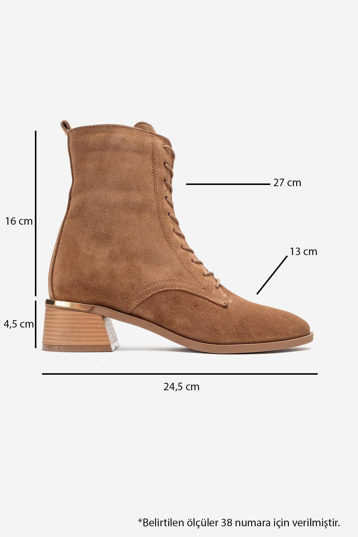 Avia - Taupe Suede Genuine Leather Block Heel Ankle Boot – top view showing leather, suede, Vowalisse