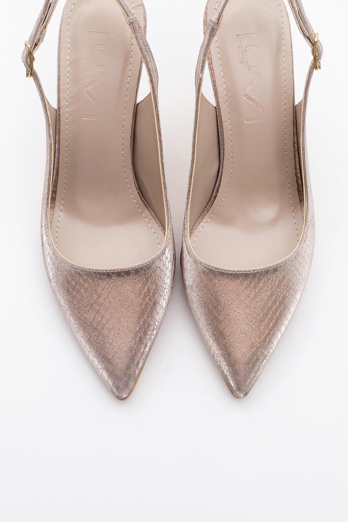Orfo - Rose Patterned High Heel Shoe – side view showing leather, Vowalisse