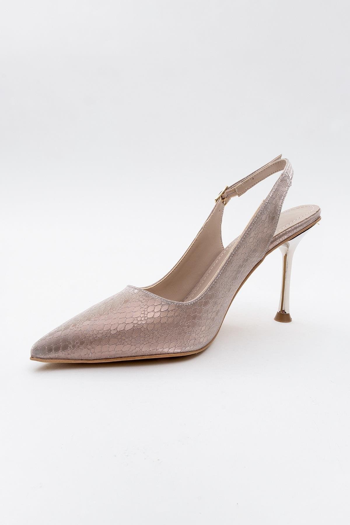 Orfo - Rose Patterned High Heel Shoe – detail view showing leather, Vowalisse