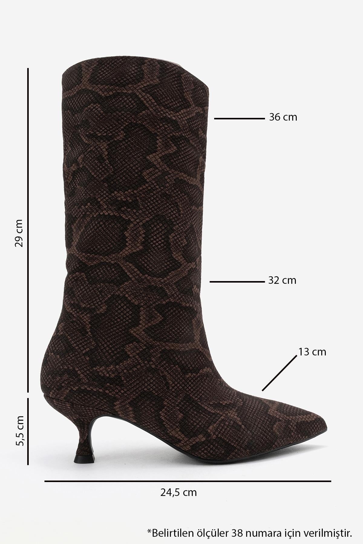 Crow - Brown Patterned Pointed Toe Ankle Boot – top view showing leather, red, Vowalisse