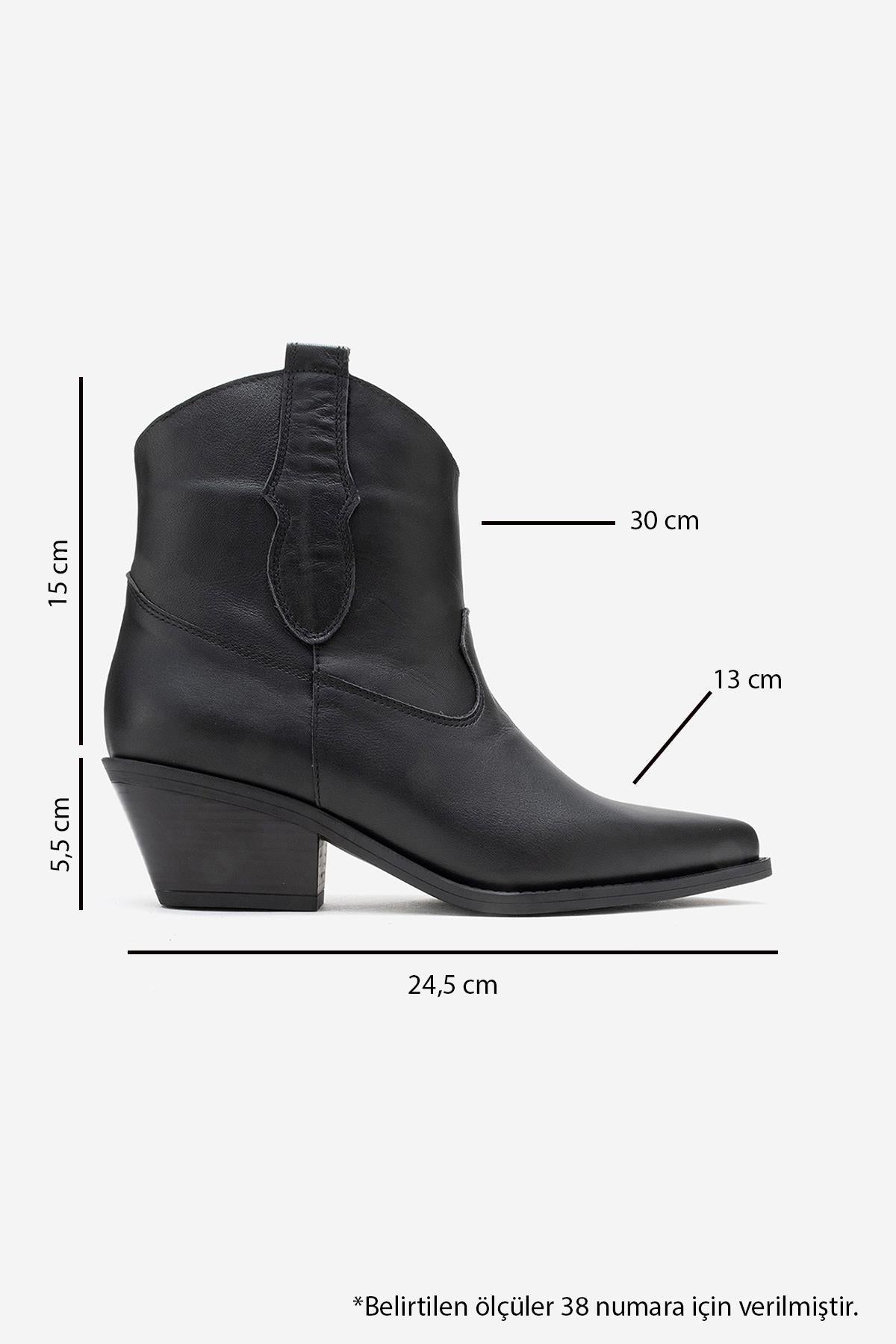 Elia - Black Genuine Leather Western Boot – top view showing leather, black, red, Vowalisse