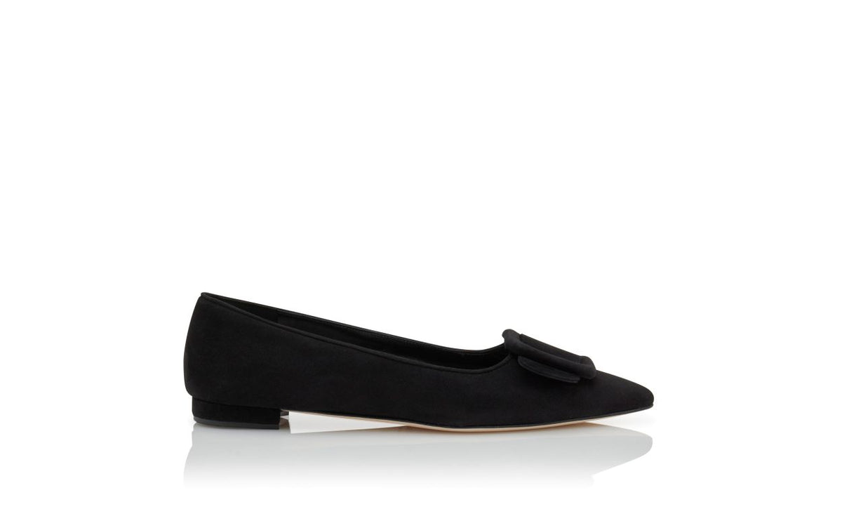 Adriana Crown Black Pointed Toe Pumps – side profile showing black pointed toe, suede, Vowalisse