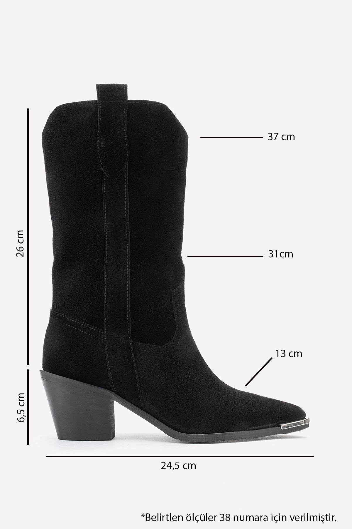 Alvi - Black Suede Genuine Leather Western Boot – top view showing leather, suede, black, Vowalisse